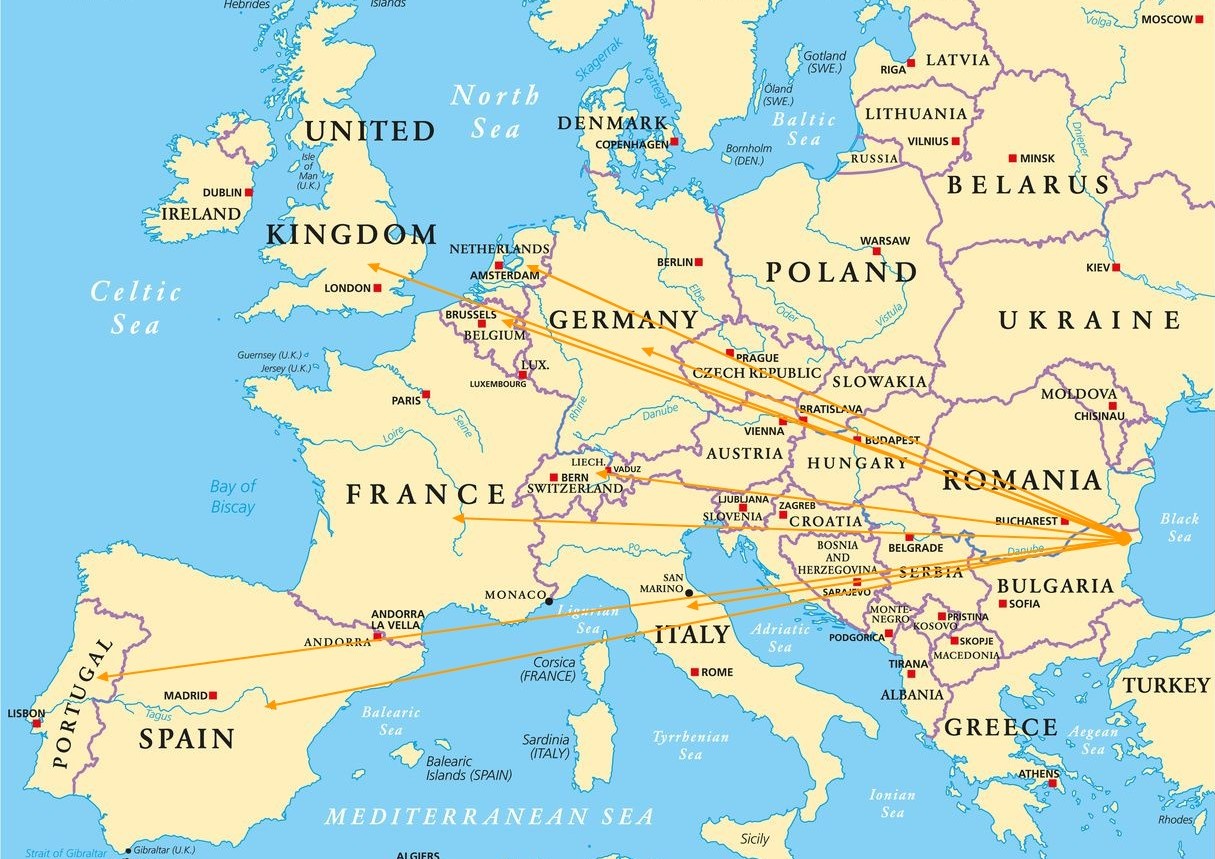 carte implantation europe
