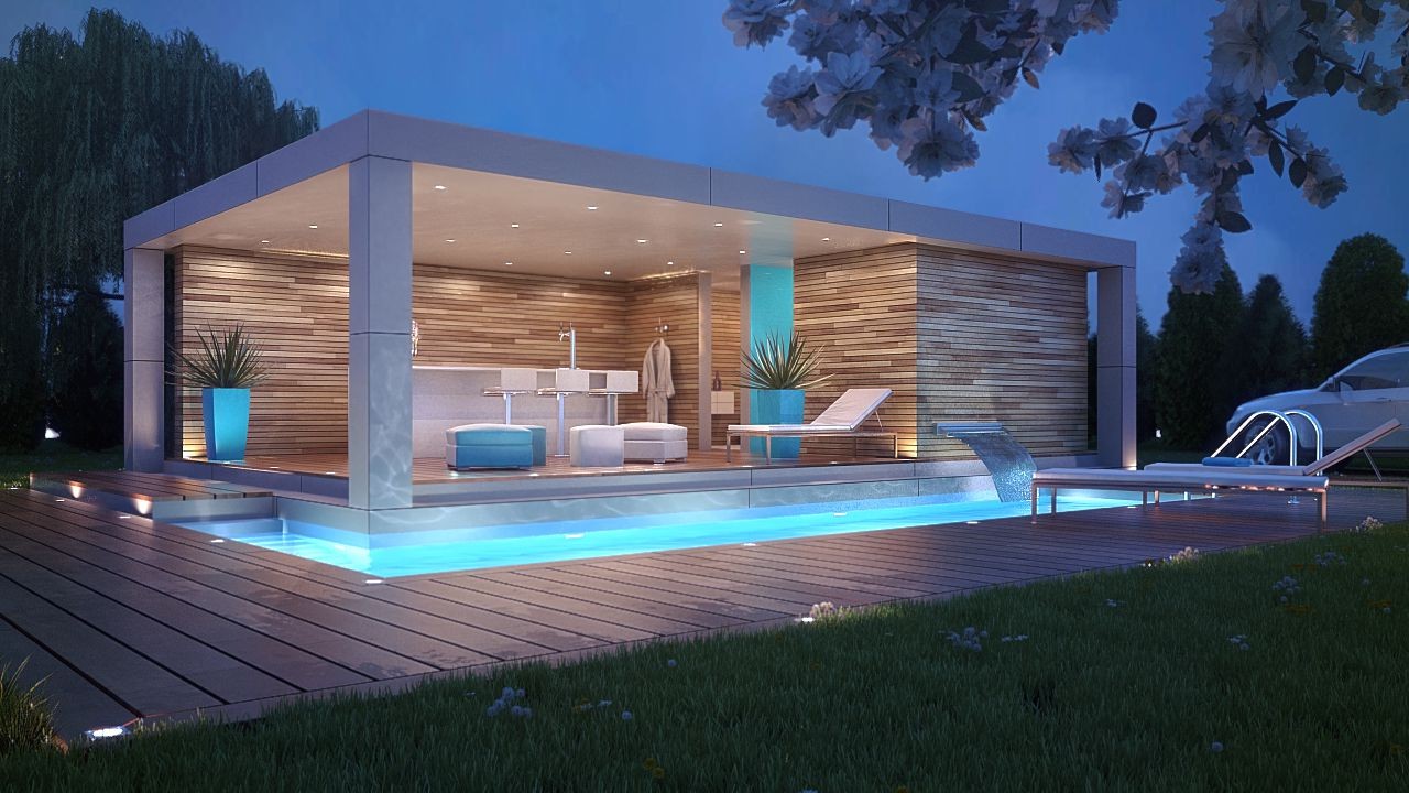 Pool house en bois Sofia 7D -  En version sauna de 15 m² à 40 m² et sur mesure